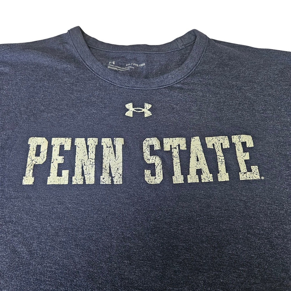 Under Armour Penn State Nittany Lions Mens 2XL Navy Blue Heather Graphic T-Shirt - Picture 2 of 6